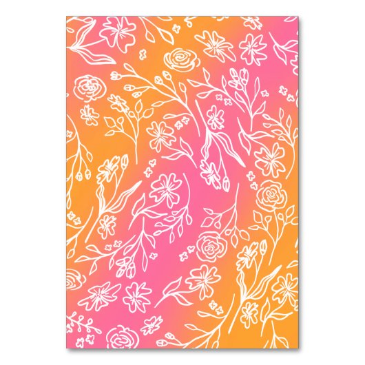 Handgeschriebenes Rosa Orange Tischnummer (Rückseite)