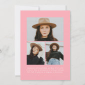 Handgeschriebenes Rosa Pinselstriche Script 4 Foto Ankündigung (Rückseite)