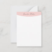 Handgeschriebenes Rosa Rosa Weiß Elegant Moderne M Mitteilungskarte (Rückseite)