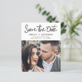 Handgeschriebenes Save the Date Foto Einladung (Stehend Vorderseite)