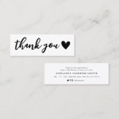 handgeschriebenes Schreiben Herzlichen Dank einfüg Mini Visitenkarte (Vorne/Hinten)