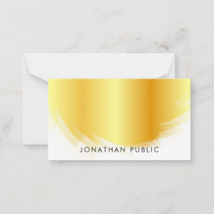 Handgeschriebenes Schriftmonogramm Faux-Gold-Schab Mitteilungskarte