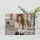 Handgeschriebenes Script 2 Foto Abschluss Ankündigung (Stehend Vorderseite)