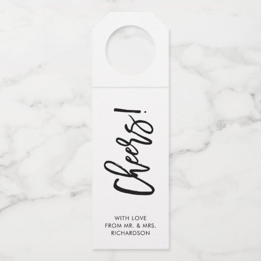 Handgeschriebenes Script | Beifall Flaschenanhänger (Vorderseite)