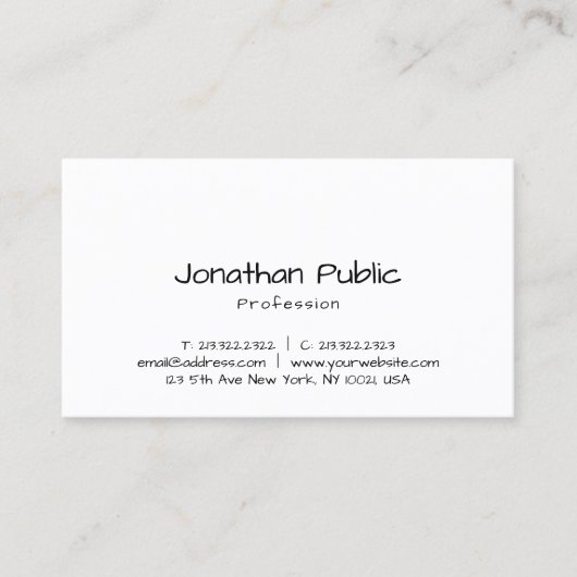 Handgeschriebenes Script Beruflich Template Classi Visitenkarte (Vorderseite)