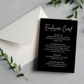 Handgeschriebenes Script Black Wedding Enclosure C Einladung