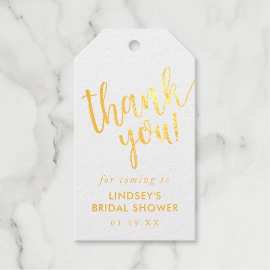 Handgeschriebenes Script-Brautparty Vielen Dank Geschenkanhänger (Vorderseite)