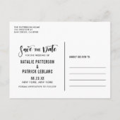 Handgeschriebenes Script-Chalkboard-Foto Save the Ankündigungspostkarte (Rückseite)