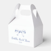 Handgeschriebenes Script Coquette Bow Blue Brautpa Geschenkschachtel (Vorderseite)
