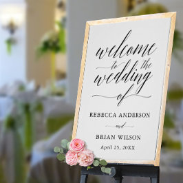 Handgeschriebenes Script Elegant Wedding Welcome S Poster