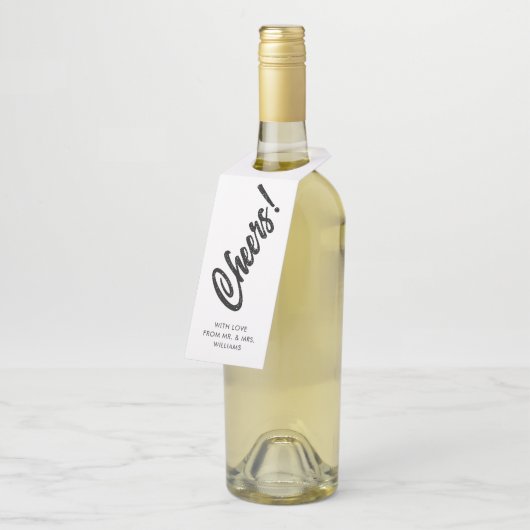 Handgeschriebenes Script | Flasche Flaschenanhänger (Angewinkelt)