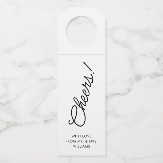 Handgeschriebenes Script | Flasche Flaschenanhänger (Vorderseite)