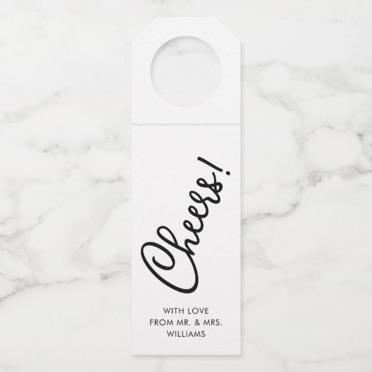 Handgeschriebenes Script | Flasche Flaschenanhänger (Vorderseite)