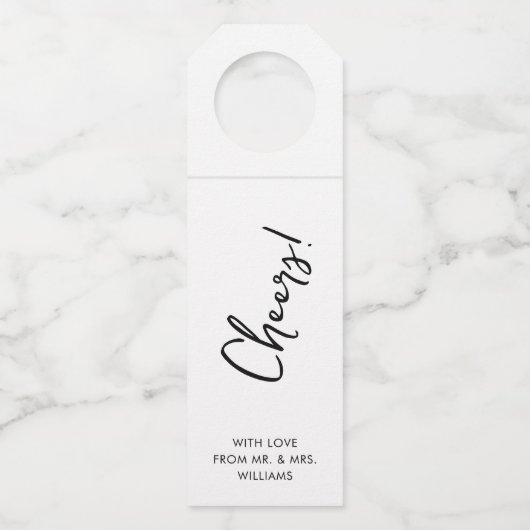 Handgeschriebenes Script | Flasche Flaschenanhänger (Vorderseite)