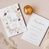 Handgeschriebenes Script Floral Frame Baby Dusche Einladung