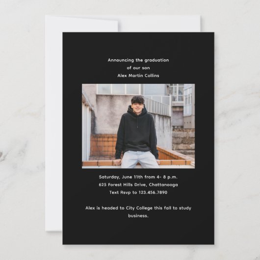 Handgeschriebenes Script-Foto-Abschluss Ankündigung (Rückseite)