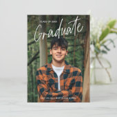 Handgeschriebenes Script-Foto-Abschluss Ankündigung (Stehend Vorderseite)