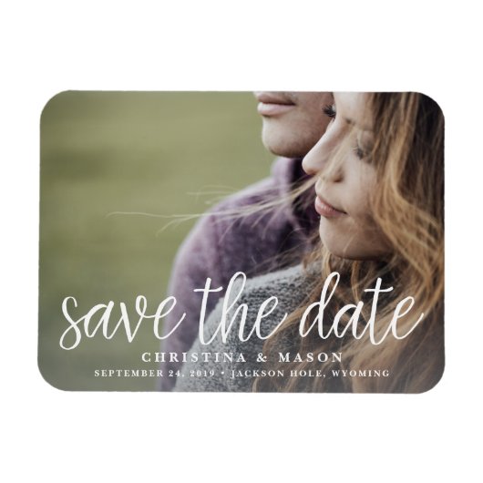 Handgeschriebenes Script | FOTO SAVE THE DATE Magnet (Horizontal)