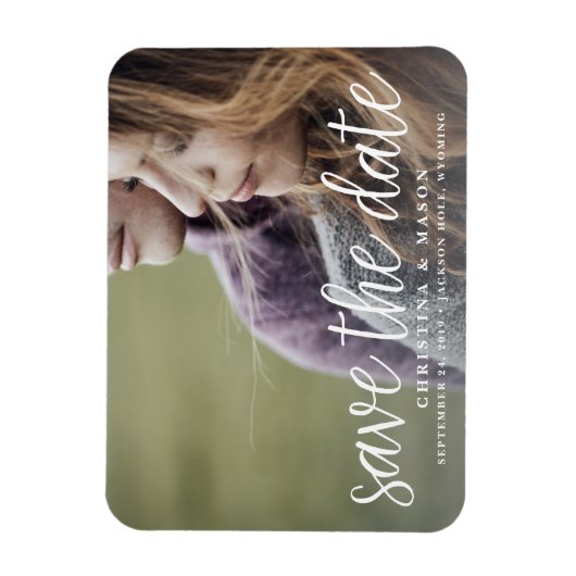 Handgeschriebenes Script | FOTO SAVE THE DATE Magnet (Vertikal)
