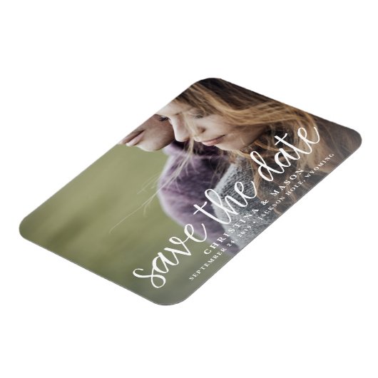 Handgeschriebenes Script | FOTO SAVE THE DATE Magnet (Linke Seite)