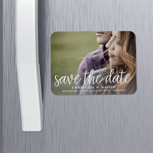 Handgeschriebenes Script FOTO SAVE THE DATE Magnet