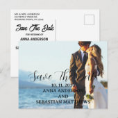Handgeschriebenes Script-Foto Save the Date Postka Postkarte (Vorne/Hinten)