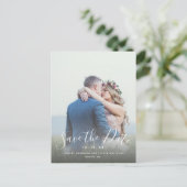 Handgeschriebenes Script-Foto Save the Date Postkarte (Stehend Vorderseite)