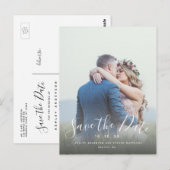 Handgeschriebenes Script-Foto Save the Date Postkarte (Vorne/Hinten)