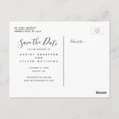 Handgeschriebenes Script-Foto Save the Date Postkarte (Rückseite)