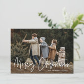 Handgeschriebenes Script Frohe Weihnachten 2 Foto (Stehend Vorderseite)