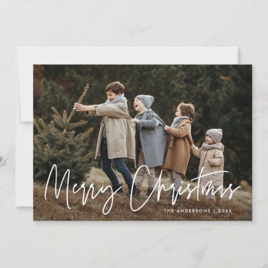 Handgeschriebenes Script Frohe Weihnachten 2 Foto (Vorderseite)