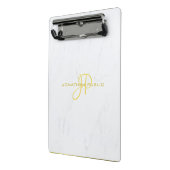 Handgeschriebenes Script Gold Monogram Elegant Mar Mini Klemmbrett (Gewinkelt2)