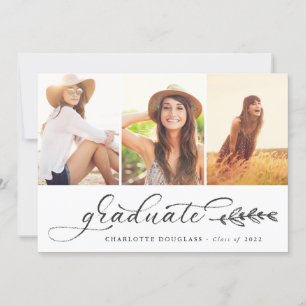 Handgeschriebenes Script Graduate 3 FotoCollage Ankündigung