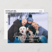 Handgeschriebenes Script Happy Holidays Foto Postkarte (Vorne/Hinten)