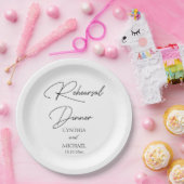 Handgeschriebenes Script Hochzeit Probe Dinner Pappteller (Party)