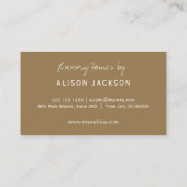 Handgeschriebenes Script Luxury Metallic Zuhause D Visitenkarte (Rückseite)