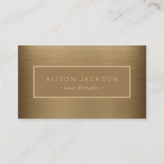 Handgeschriebenes Script Luxury Metallic Zuhause D Visitenkarte (Vorderseite)