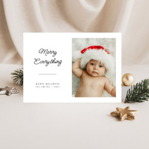 Handgeschriebenes Script Merry Everything Baby Fot Feiertagskarte