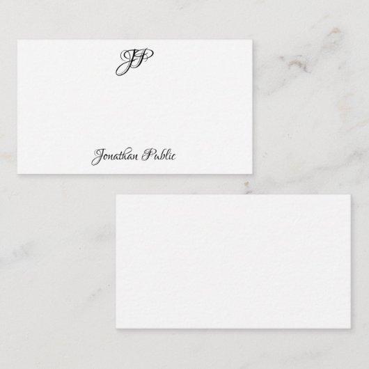 Handgeschriebenes Script Monogram Einfach Personal Mitteilungskarte (Vorne/Hinten)