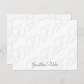 Handgeschriebenes Script Monogram Minimalistisch S Mitteilungskarte (Vorne/Hinten)