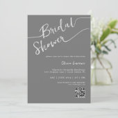 Handgeschriebenes Script QR Brautparty Einladung (Stehend Vorderseite)