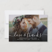 Handgeschriebenes Script QR Code Hochzeitsskript-F Dankeskarte (Vorderseite)