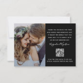 Handgeschriebenes Script QR Code Hochzeitsskript-F Dankeskarte (Rückseite)
