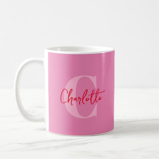 Handgeschriebenes Script Quirky Whimsy Mit Monogra Kaffeetasse (Links)