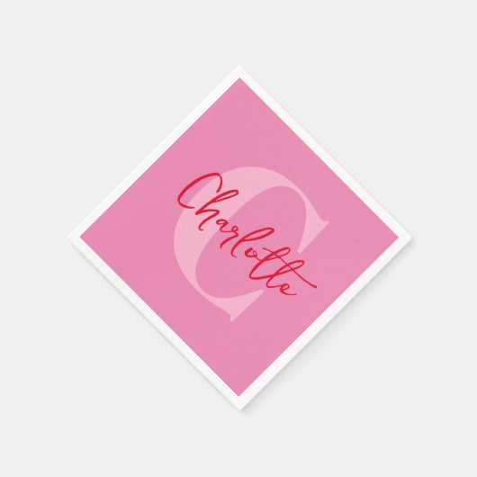 Handgeschriebenes Script Quirky Whimsy Mit Monogra Serviette (Ecke)