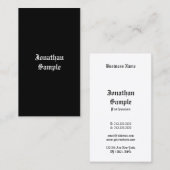Handgeschriebenes Script Schwarz-weiß Classic Retr Visitenkarte (Vorne/Hinten)