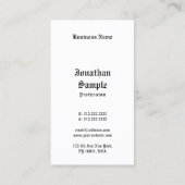 Handgeschriebenes Script Schwarz-weiß Classic Retr Visitenkarte (Rückseite)