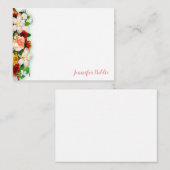Handgeschriebenes Script Watercolor-Blume farbig Mitteilungskarte (Vorne/Hinten)