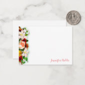 Handgeschriebenes Script Watercolor-Blume farbig Mitteilungskarte (Vorderseite/Rückseite Beispiel)