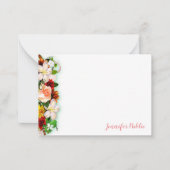 Handgeschriebenes Script Watercolor-Blume farbig Mitteilungskarte (Vorderseite)